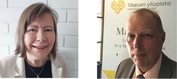 Kuvassa blogin kirjoittajat, Turun yliopiston työelämäprofessori Eliisa Troberg ja Vaasan yliopiston työelämäprofessori Sami Karhu.